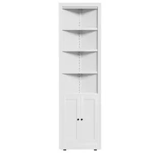 71" Tall Corner Storage Cabinet with 2 Doors, 5-Tier Metal Cabinet with Adjustable Shelves, Freestanding Kitchen Storage for Pantry, Living Room, Bathroom, Laundry Room, Space Saving Furniture, White 71" Tall Corner Storage Cabinet with 2 Doors, 5-Tier Metal Cabinet with Adjustable Shelves, Freestanding Kitchen Storage for Pantry, Living Room, Bathroom, Laundry Room, Space Saving Furniture, White