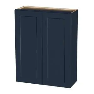 33" Navy Blue Shaker Wall Cabinet Solid Wood with 3 Adjustable Shelves Ready-to-Assemble for Kitchen, Bathroom, Laundry, and Garage Storage (33"W×12"D×42"H) 33" Navy Blue Shaker Wall Cabinet Solid Wood with 3 Adjustable Shelves Ready-to-Assemble for Kitchen, Bathroom, Laundry, and Garage Storage (33"W×12"D×42"H)