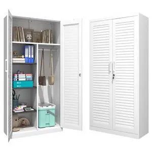 Wide & Deep Metal Storage Cabinet with Hanging Rod,Black Broom Closet Storage Cabinet with Lock, Tall Wardrobe Cabinets with Doors and Shelves,Locking Steel Tool Cabinets for Home,Office,Garage Wide & Deep Metal Storage Cabinet with Hanging Rod,Black Broom Closet Storage Cabinet with Lock, Tall Wardrobe Cabinets with Doors and Shelves,Locking Steel Tool Cabinets for Home,Office,Garage