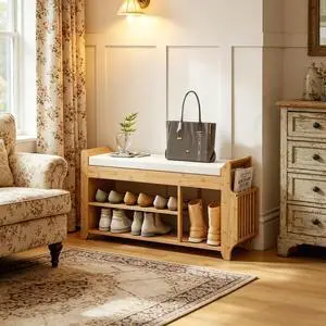 Entryway Storage Bench,Shoe Bench with Comfortable Cushioned Seating Entryway Storage Bench,Shoe Bench with Comfortable Cushioned Seating