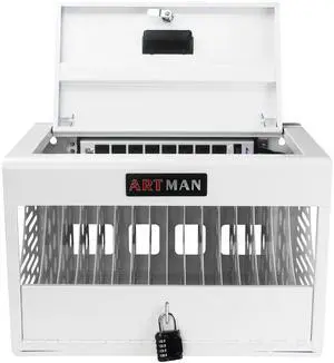 16-Device Charging Station for Laptops/Tablets, Charging Cabinet for iPad/Chromebooks/Laptop Computers, Laptop & Tablet Storage Carts for Classroom/Library/Office/Lockable, White 16-Device Charging Station for Laptops/Tablets, Charging Cabinet for iPad/Chromebooks/Laptop Computers, Laptop & Tablet Storage Carts for Classroom/Library/Office/Lockable, White