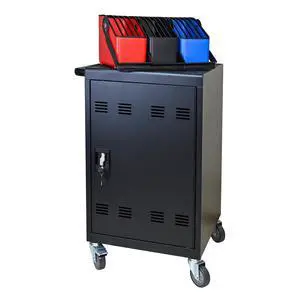 Tablet Laptop 32-bit-Plastic Device Basket Device for Mobile Charging Trolley- Includes Cable Management Dividers, Cable Clips, Storage Compartment, and Removable Doors (Black) Tablet Laptop 32-bit-Plastic Device Basket Device for Mobile Charging Trolley- Includes Cable Management Dividers, Cable Clips, Storage Compartment, and Removable Doors (Black)