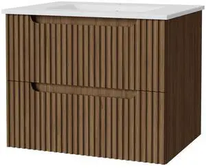 Goodyo 24" Wall-Mount Bathroom Vanity Cabinet with White Basin Sink Combo Floating, Walnut Goodyo 24" Wall-Mount Bathroom Vanity Cabinet with White Basin Sink Combo Floating, Walnut
