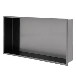 25" x 13" Stainless Steel Shower Niche, Gunmetal Black 25" x 13" Stainless Steel Shower Niche, Gunmetal Black