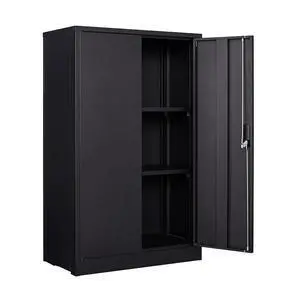Metal Storage Cabinet with Locking Doors and Adjustable Shelf, Folding Filing Storage Cabinet , Folding Storage Locker Cabinet for Home Office,School,Garage, Black Metal Storage Cabinet with Locking Doors and Adjustable Shelf, Folding Filing Storage Cabinet , Folding Storage Locker Cabinet for Home Office,School,Garage, Black