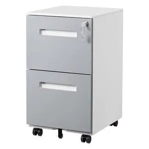2 Drawer Mobile Locking File Cabinet, Rolling Filing Cabinet for Letter/A4 Size With 5 Wheels,GREY 2 Drawer Mobile Locking File Cabinet, Rolling Filing Cabinet for Letter/A4 Size With 5 Wheels,GREY