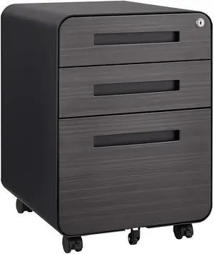 3 Drawer Mobile File Cabinet Under Desk Office,Simple Style Versatile Storage Cabinet for Legal/Letter/A4 Files, 5 Wheel Design Anti-Tilting Cold Rolled Steel Waterproof Moisture-Proof Black 3 Drawer Mobile File Cabinet Under Desk Office,Simple Style Versatile Storage Cabinet for Legal/Letter/A4 Files, 5 Wheel Design Anti-Tilting Cold Rolled Steel Waterproof Moisture-Proof Black