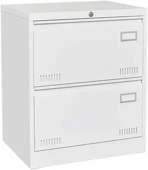 2 Drawer Lateral File Cabinet, White Lockable Metal Filing Cabinet for Legal, Letter & A4 Files, Home Office Storage Cabinet 2 Drawer Lateral File Cabinet, White Lockable Metal Filing Cabinet for Legal, Letter & A4 Files, Home Office Storage Cabinet