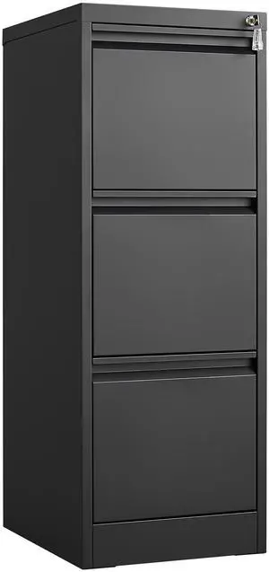 Vertical 3 Drawer Locking File Cabinet, Steel Home Office Storage Cabinet Suitable for Letter, A4 and Legal Size Files Vertical 3 Drawer Locking File Cabinet, Steel Home Office Storage Cabinet Suitable for Letter, A4 and Legal Size Files