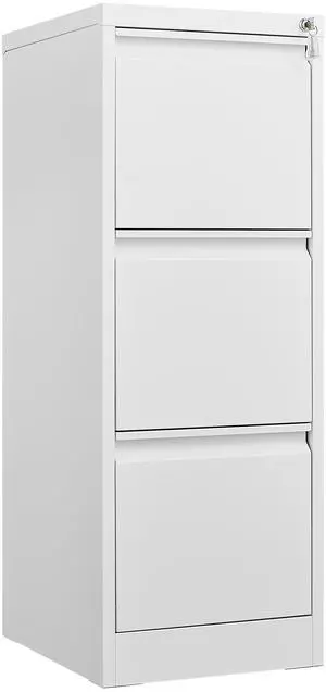 3 Drawer Vertical File Cabinet with Lock, Narrow Metal Steel Storage Cabinet for Home Office, Fits A4, Legal & Letter Size Files, Assembly Required 3 Drawer Vertical File Cabinet with Lock, Narrow Metal Steel Storage Cabinet for Home Office, Fits A4, Legal & Letter Size Files, Assembly Required