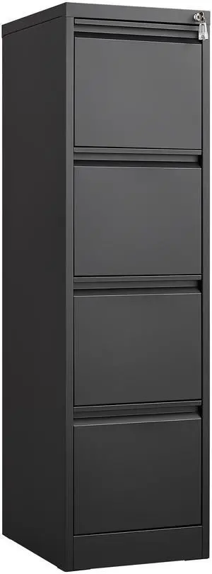 4 Drawer Vertical File Cabinet with Lock, Metal Storage Cabinet for Home Office, Fits Letter/A4/Legal Size Files 4 Drawer Vertical File Cabinet with Lock, Metal Storage Cabinet for Home Office, Fits Letter/A4/Legal Size Files