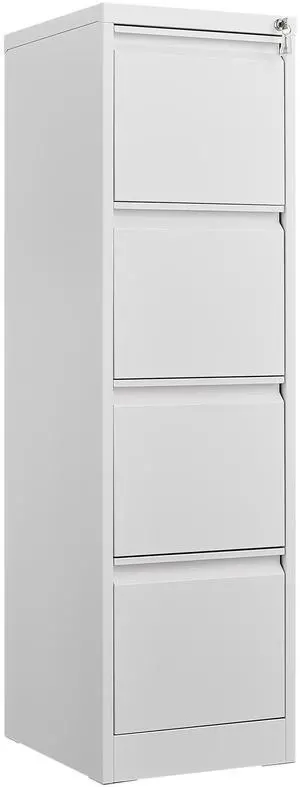 4 Drawer Vertical File Cabinet with Lock, Narrow Metal Steel Storage Cabinet for Home Office, Fits A4, Legal & Letter Size Files, Assembly Required 4 Drawer Vertical File Cabinet with Lock, Narrow Metal Steel Storage Cabinet for Home Office, Fits A4, Legal & Letter Size Files, Assembly Required