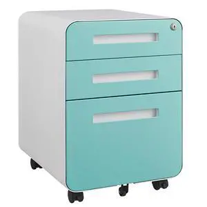 3 Drawer Mobile File Cabinet, Simple Style Multi-Functional Storage Cabinet with 5-Wheel Anti-Tilting Design, Cold Rolled Steel for Legal, Letter, A4 Files 3 Drawer Mobile File Cabinet, Simple Style Multi-Functional Storage Cabinet with 5-Wheel Anti-Tilting Design, Cold Rolled Steel for Legal, Letter, A4 Files