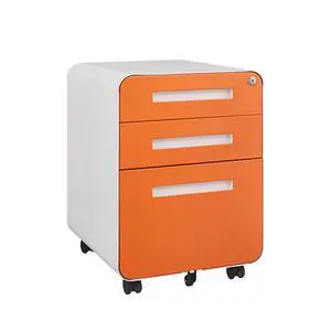 Rounded 3-Drawer Mobile Filing Cabinet, Multifunctional Storage Cabinet for Legal/Letter/A4 Files, 5-Wheel Anti-Tilt Design, Cold-Rolled Steel Rounded 3-Drawer Mobile Filing Cabinet, Multifunctional Storage Cabinet for Legal/Letter/A4 Files, 5-Wheel Anti-Tilt Design, Cold-Rolled Steel