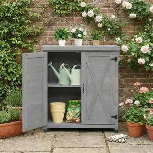 Potting Bench with Storage Cabinet and Metal Table Top for Outdoor Patio,Outdoor Work Station Table Potting Bench with Storage Cabinet and Metal Table Top for Outdoor Patio,Outdoor Work Station Table