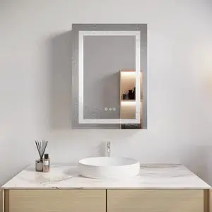 26x20 inch Bathroom Medicine Cabinet with LED Mirror, Anti-Fog, Waterproof, 3000K~6000K Single Door Lighted Bathroom Cabinet with Touch Swich, Dimmable,Recessed or Surface Mount (Left Door) 26x20 inch Bathroom Medicine Cabinet with LED Mirror, Anti-Fog, Waterproof, 3000K~6000K Single Door Lighted Bathroom Cabinet with Touch Swich, Dimmable,Recessed or Surface Mount (Left Door)