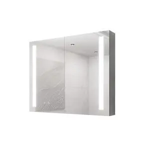 36 x 30 inch Medicine Cabinet with LED Vanity Mirror, Anti-Fog, Dimmable, Recessed or Surface Mount, Aluminum 3000K~6000K Lighted Double Door Bathroom Cabinet with Touch Switch 36 x 30 inch Medicine Cabinet with LED Vanity Mirror, Anti-Fog, Dimmable, Recessed or Surface Mount, Aluminum 3000K~6000K Lighted Double Door Bathroom Cabinet with Touch Switch