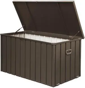 200 Gallon Outdoor Storage Deck Box Waterproof, Large Patio Storage Bin for Outside Cushions, Throw Pillows, Garden Tools, Lockable (Dark Brown) 200 Gallon Outdoor Storage Deck Box Waterproof, Large Patio Storage Bin for Outside Cushions, Throw Pillows, Garden Tools, Lockable (Dark Brown)