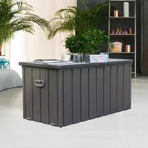 100 Gallon Outdoor Storage Deck Box Waterproof, Large Patio Storage Bin for Outside Cushions, Throw Pillows, Garden Tools, Lockable (Dark Gray) 100 Gallon Outdoor Storage Deck Box Waterproof, Large Patio Storage Bin for Outside Cushions, Throw Pillows, Garden Tools, Lockable (Dark Gray)