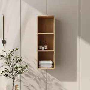 12 Inch Small Wall Mounted Storage Shelves, Suitable For Small Bathroom, Study, Storage Room, Original Oak (KD-Packing) 12 Inch Small Wall Mounted Storage Shelves, Suitable For Small Bathroom, Study, Storage Room, Original Oak (KD-Packing)