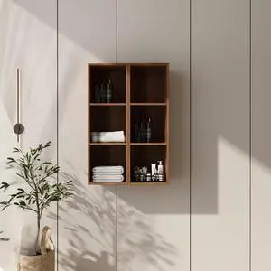 24 Inch Wall Mounted Storage Shelves Combination, Suitable For Small Bathroom, Study, Storage Room, Brown Ebony (KD-Packing)-12*2 24 Inch Wall Mounted Storage Shelves Combination, Suitable For Small Bathroom, Study, Storage Room, Brown Ebony (KD-Packing)-12*2