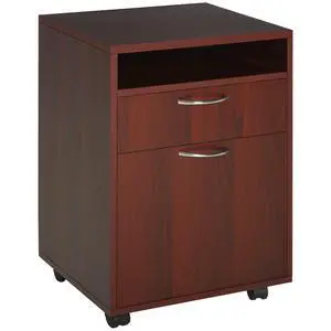 Mobile Storage Cabinet Organizer with Drawer and Cabinet, Printer Stand with Castors, Brown Mobile Storage Cabinet Organizer with Drawer and Cabinet, Printer Stand with Castors, Brown