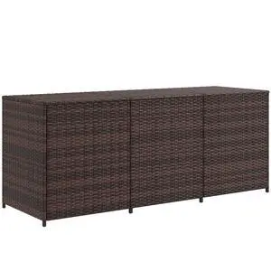 Outsunny 175 Gallon Outdoor Storage Box with Inner Liner, PE Rattan Wicker Deck Box with Pneumatic Bar Lift for Indoor & Outdoor, Patio Furniture Cushions, Pool Toys, Garden Tools, Mixed Brown Outsunny 175 Gallon Outdoor Storage Box with Inner Liner, PE Rattan Wicker Deck Box with Pneumatic Bar Lift for Indoor & Outdoor, Patio Furniture Cushions, Pool Toys, Garden Tools, Mixed Brown