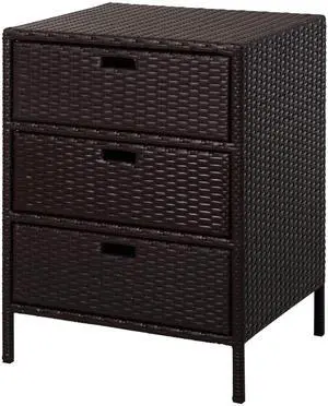 Outsunny Outdoor Towel Cabinet, PE Rattan Pool Storage Organizer, Freestanding Outdoor Towel Rack for Pool with 3 Drawers and Weather Safe Material, Brown Outsunny Outdoor Towel Cabinet, PE Rattan Pool Storage Organizer, Freestanding Outdoor Towel Rack for Pool with 3 Drawers and Weather Safe Material, Brown