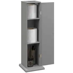HOMCOM Toilet Paper Cabinet, Small Bathroom Corner Floor Cabinet with Doors and Shelves, Thin Storage Bathroom Organizer for Paper Shampoo, Gray HOMCOM Toilet Paper Cabinet, Small Bathroom Corner Floor Cabinet with Doors and Shelves, Thin Storage Bathroom Organizer for Paper Shampoo, Gray