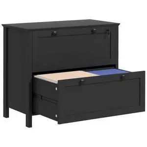 HOMCOM 2 Drawer File Cabinet with Lock, Lateral Filing Cabinet with Keys and Adjustable Hanging Bar for Letter, A4 and Legal Size, File Cabinet for Home Office, Black HOMCOM 2 Drawer File Cabinet with Lock, Lateral Filing Cabinet with Keys and Adjustable Hanging Bar for Letter, A4 and Legal Size, File Cabinet for Home Office, Black