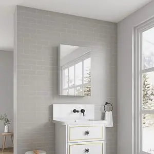 20'' W x 30'' H Surface Frameless Mirror Medicine Cabinet, Beveled Mirror Edges Bathroom Medicine Cabinet, Left opening door 20'' W x 30'' H Surface Frameless Mirror Medicine Cabinet, Beveled Mirror Edges Bathroom Medicine Cabinet, Left opening door