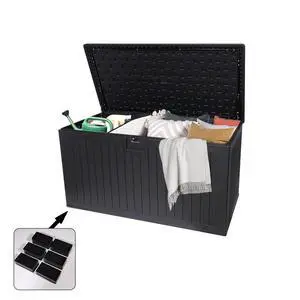 260 Gallon Resin Outdoor Deck Box Waterproof, Extra Large Patio Storage Box with Lockable Storage Containers for Patio Furniture Cushions, Pool Accessories, Garden Tools 260 Gallon Resin Outdoor Deck Box Waterproof, Extra Large Patio Storage Box with Lockable Storage Containers for Patio Furniture Cushions, Pool Accessories, Garden Tools
