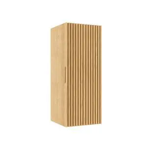BOI 12" Wall-Mounted Floating Striped Bathroom Vanity Side Cabinet with a Door and a Shelf, (Suitable for BRON Bathroom Vanity), Corolla Oak Woodgrain Color BOI 12" Wall-Mounted Floating Striped Bathroom Vanity Side Cabinet with a Door and a Shelf, (Suitable for BRON Bathroom Vanity), Corolla Oak Woodgrain Color