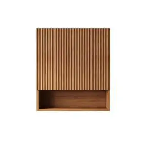 TOBI 26" Wall-Mounted Striped Bathroom Cabinet, with Doors, Shelf and Open Storage Compartment Over The Toilet Storage Cabinet for Bathroom, Kitchen, Laundry Room, Brown Oak Woodgrain Color TOBI 26" Wall-Mounted Striped Bathroom Cabinet, with Doors, Shelf and Open Storage Compartment Over The Toilet Storage Cabinet for Bathroom, Kitchen, Laundry Room, Brown Oak Woodgrain Color