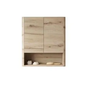 ZUNO 26" Wall-Mounted Bathroom Cabinet, with Doors, Shelf and Open Storage Compartment Over The Toilet Storage Cabinet for Bathroom, Kitchen, Laundry Room, White Oak Woodgrain Color Finish ZUNO 26" Wall-Mounted Bathroom Cabinet, with Doors, Shelf and Open Storage Compartment Over The Toilet Storage Cabinet for Bathroom, Kitchen, Laundry Room, White Oak Woodgrain Color Finish