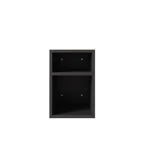 TIA 12" Bathroom Wall Mounted Narrow Storage Cabinet with 2 Open Shelves and Carrara White Countertop, Suitable for Small Spaces, Applicable to Bathroom, Living Rooms and Laundry, Black Color TIA 12" Bathroom Wall Mounted Narrow Storage Cabinet with 2 Open Shelves and Carrara White Countertop, Suitable for Small Spaces, Applicable to Bathroom, Living Rooms and Laundry, Black Color