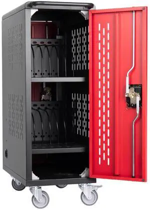 16 Bay Mobile School Charging Cart Station for Chromebook, Tablet and Laptop Computer with Power Strip Included, Assembly Required-BLACK 16 Bay Mobile School Charging Cart Station for Chromebook, Tablet and Laptop Computer with Power Strip Included, Assembly Required-BLACK