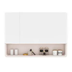 Aluminium Medicine Cabinet Mirror, 35 x 28 Inches Medicine Cabinet with 3 Colors LED Light and Defogging Function, Bathroom Mirror Cabinet with Cosmetic Storage Rack and Hair Dryer Holder, khaki Aluminium Medicine Cabinet Mirror, 35 x 28 Inches Medicine Cabinet with 3 Colors LED Light and Defogging Function, Bathroom Mirror Cabinet with Cosmetic Storage Rack and Hair Dryer Holder, khaki