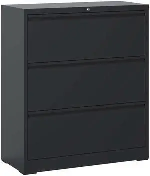 3 Drawer Lateral File Cabinet, 35.4 Inch Wide Metal Filing Cabinet, Locking Heavy Duty File Cabinet for Home Office, Anti-Tip Safety Interlock, Vertical Storage for Letter/Legal/A4 Files, Black 3 Drawer Lateral File Cabinet, 35.4 Inch Wide Metal Filing Cabinet, Locking Heavy Duty File Cabinet for Home Office, Anti-Tip Safety Interlock, Vertical Storage for Letter/Legal/A4 Files, Black