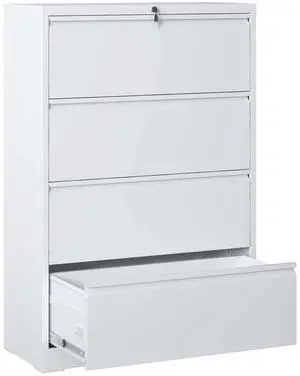 4 Drawer Lateral File Cabinet, Heavy Duty Metal Filing Cabinet, 35.4 Inch Wide Locking File Cabinet for Home Office, Space-Saving Vertical Storage with Anti-Tip Interlock, for Letter/Legal/A4 Files 4 Drawer Lateral File Cabinet, Heavy Duty Metal Filing Cabinet, 35.4 Inch Wide Locking File Cabinet for Home Office, Space-Saving Vertical Storage with Anti-Tip Interlock, for Letter/Legal/A4 Files