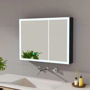 LED bathroom medicine cabinet with single-color white light ,Anti-fogging ,Easy to install Aluminum cabinet.(31.50*23.62 Two Door) LED bathroom medicine cabinet with single-color white light ,Anti-fogging ,Easy to install Aluminum cabinet.(31.50*23.62 Two Door)