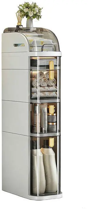 Bathroom Floor Cabinet, 5-Tier Narrow Bathroom Storage Cabinet, Mobile and No Installation Required, Perfect for Small Space Laundry Rooms, Toilet Areas and Living Room Gaps Bathroom Floor Cabinet, 5-Tier Narrow Bathroom Storage Cabinet, Mobile and No Installation Required, Perfect for Small Space Laundry Rooms, Toilet Areas and Living Room Gaps