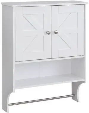 Over The Toilet Storage Cabinet,Farmhouse Medicine Cabinet with 2 Door and Adjustable Shelves,21.65 x 7.1 x 27.6 Inches, Bathroom, Living Room, White Over The Toilet Storage Cabinet,Farmhouse Medicine Cabinet with 2 Door and Adjustable Shelves,21.65 x 7.1 x 27.6 Inches, Bathroom, Living Room, White