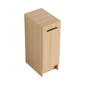 12" Slim Freestanding Bathroom Storage Cabinet, Light Oak, Single Door, Narrow Space Saver Organizer, KD, Includes Black & Brushed Aluminum Handles 12" Slim Freestanding Bathroom Storage Cabinet, Light Oak, Single Door, Narrow Space Saver Organizer, KD, Includes Black & Brushed Aluminum Handles