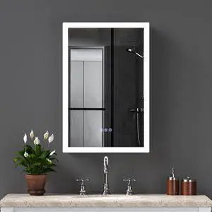 LED Lighted Medicine Cabinet with Mirror, 20*30Inches Bathroom Mirror Cabinet with Lights,Recessed or Wall Mounted, 3 Color TemperaturesAnti-Fog LED Lighted Medicine Cabinet with Mirror, 20*30Inches Bathroom Mirror Cabinet with Lights,Recessed or Wall Mounted, 3 Color TemperaturesAnti-Fog