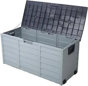 All Weather UV Pool Deck Box Storage Shed Bin Backyard Patio Outdoor w/ Wheel,75 Gallon Resin Deck Box-Organization and Storage for Patio Furniture Outdoor Cushions,Garden Tools and Pool Toys All Weather UV Pool Deck Box Storage Shed Bin Backyard Patio Outdoor w/ Wheel,75 Gallon Resin Deck Box-Organization and Storage for Patio Furniture Outdoor Cushions,Garden Tools and Pool Toys