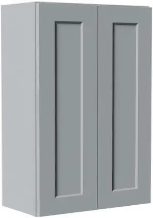 Gray Shaker Solid Wood Wall Cabinet with Soft-Close Doors, Adjustable Shelves - 24" Double Door Storage for Kitchen, Bathroom, Laundry, Garage (Easy Assembly, 24"W x 12"D x 36"H) Gray Shaker Solid Wood Wall Cabinet with Soft-Close Doors, Adjustable Shelves - 24" Double Door Storage for Kitchen, Bathroom, Laundry, Garage (Easy Assembly, 24"W x 12"D x 36"H)