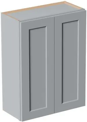 Gray Shaker Solid Wood Wall Cabinet with Soft-Close Doors, Adjustable Shelves - 27" Double Door Storage for Kitchen, Bathroom, Laundry, Garage (Easy Assembly, 27"W x 12"D x 36"H) Gray Shaker Solid Wood Wall Cabinet with Soft-Close Doors, Adjustable Shelves - 27" Double Door Storage for Kitchen, Bathroom, Laundry, Garage (Easy Assembly, 27"W x 12"D x 36"H)