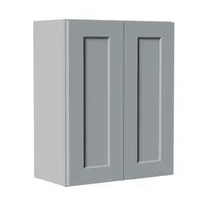 Gray Shaker Solid Wood Wall Cabinet with Soft-Close Doors, Adjustable Shelves - 24" Double Door Storage for Kitchen, Bathroom, Laundry, Garage (Easy Assembly, 24"W x 12"D x 30"H) Gray Shaker Solid Wood Wall Cabinet with Soft-Close Doors, Adjustable Shelves - 24" Double Door Storage for Kitchen, Bathroom, Laundry, Garage (Easy Assembly, 24"W x 12"D x 30"H)