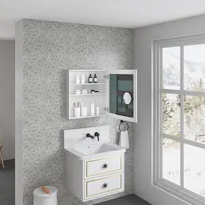 24'' W x 26'' H Surface Frameless Mirror Medicine Cabinet, Beveled Mirror Edges Bathroom Medicine Cabinet, Right opening door 24'' W x 26'' H Surface Frameless Mirror Medicine Cabinet, Beveled Mirror Edges Bathroom Medicine Cabinet, Right opening door